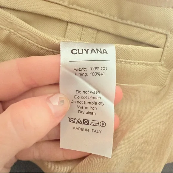 Cuyana Original Classic Belted Khaki Trench Coat Sz S / M Made in Italy - Picture 14 of 14